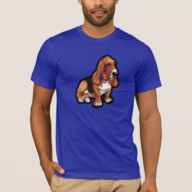 T-shirt Basset bleu (Devant)