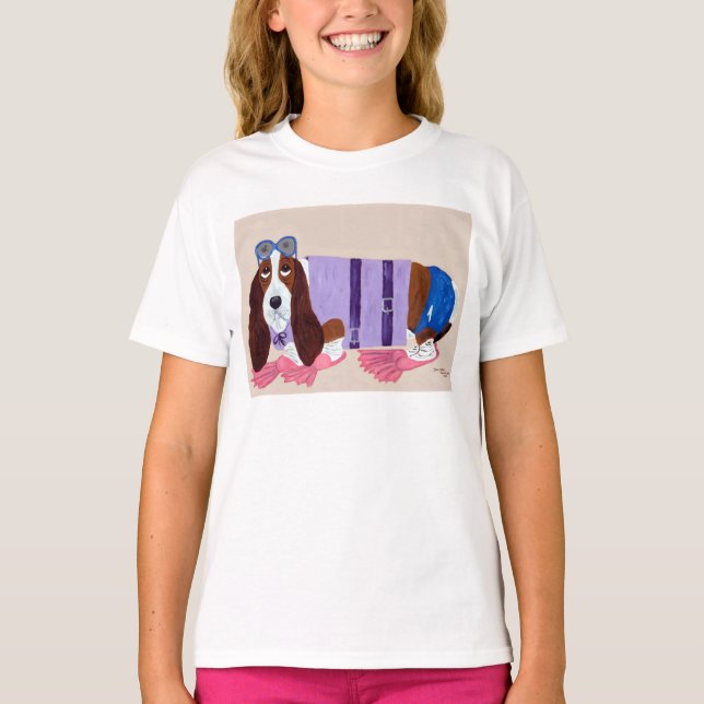 T-shirt Basset Hound à palmes (Devant)