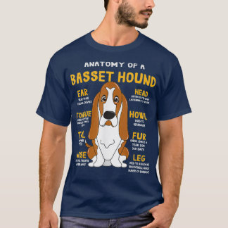 T-shirt Basset Hound Anatomie Funny Chien Maman Papa Migno