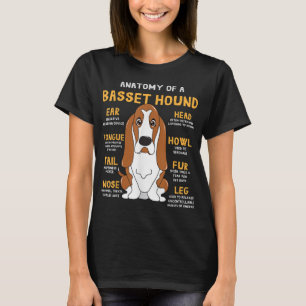 T-shirt Basset Hound Anatomie Funny Chien Maman Papa Migno