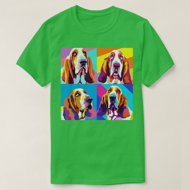 T-shirt Basset Hound Art Amoureux des chiens Dons 1 (Design devant)