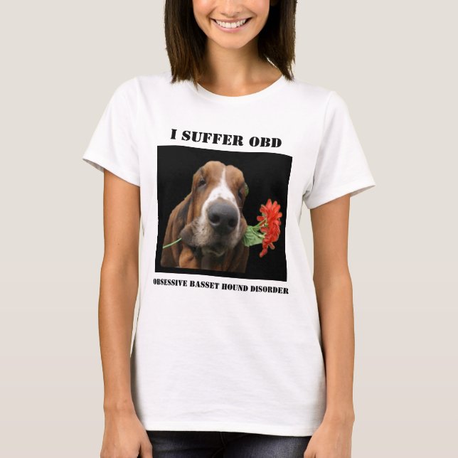 T-Shirt Basset Hound Avec Fleurs (Devant)