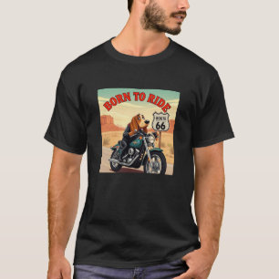 T-shirt Basset Hound Biker Est Né À Ride