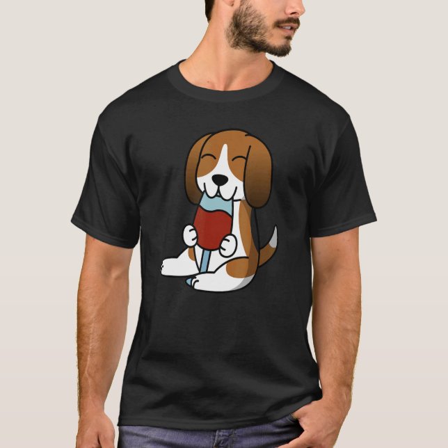 T-shirt Basset Hound Boire Vin Chien (Devant)