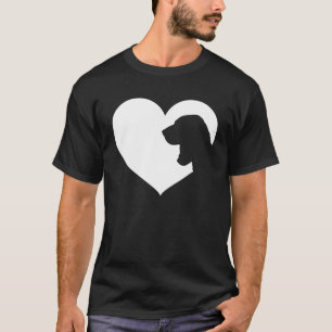 T-shirt Basset Hound Chien Coeur Silhouette - Basset Hound