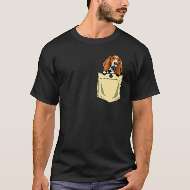 T-shirt Basset Hound Chien Dans La Poche Chiot (Devant)