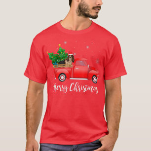 T-shirt Basset Hound Chien équitation Camion Rouge Noël
