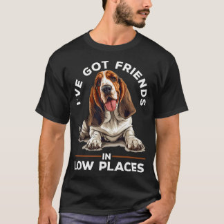 T-shirt Basset Hound Chig race J'Ai Des Amis En Basse Pl