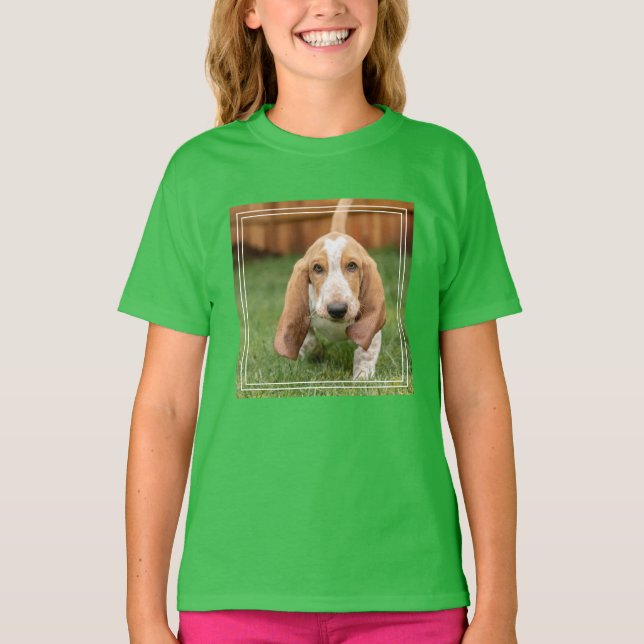 T-shirt Basset Hound chiot marchant (Devant)