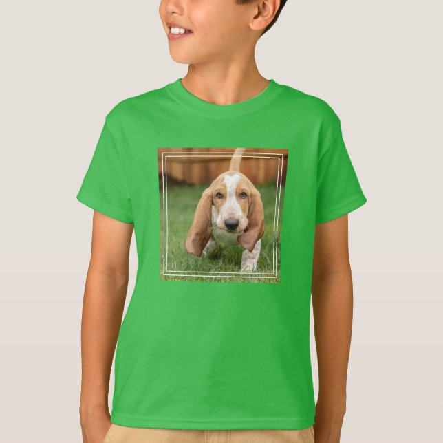 T-shirt Basset Hound chiot marchant (Devant)