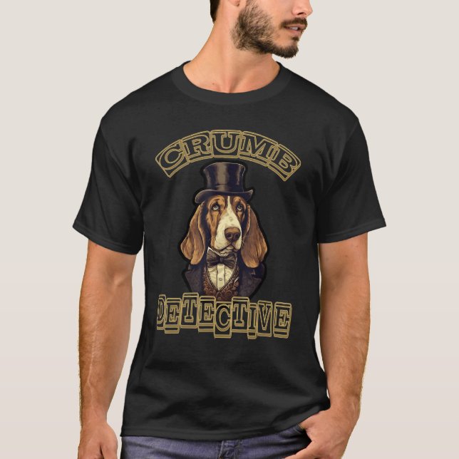 T-shirt Basset Hound Dog  Crumb Detective (Devant)