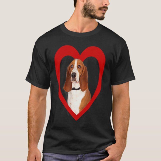 T-shirt Basset Hound  Dog Heart  Basset Hound (Devant)