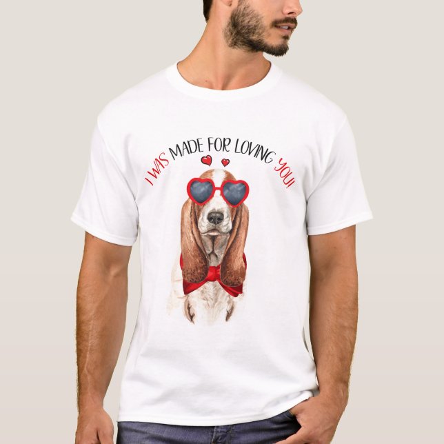 T-shirt Basset Hound fait pour vous aimer (Devant)