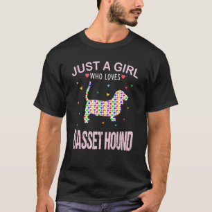 T-shirt Basset Hound Filles Amoureuses Juste Une Fille Qui