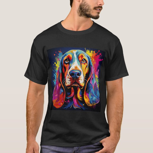 T-shirt Basset Hound Graffiti Pop Art For Basset Hound (Devant)