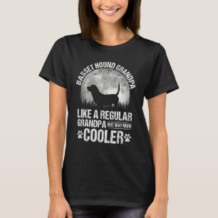 T-shirt Basset Hound Grand-pa Lune Chien Vintage Da du Pèr