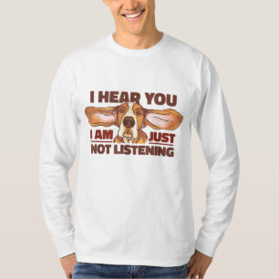 T-shirt Basset Hound Je T'Entends Pas Écouter Funny Chien