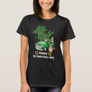 T-shirt Basset Hound Jour de la Saint Patrick Camion Shamr
