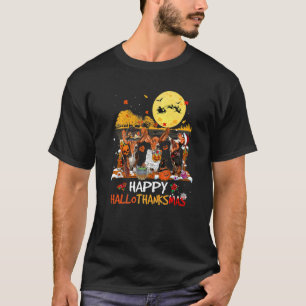 T-shirt Basset Hound Joyeux Hallothanksmas Halloween Merci
