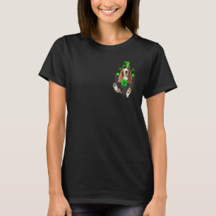 T-shirt Basset Hound Leprechaun À Pocket St. Patrick's Da