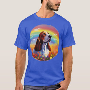 T-shirt Basset Hound Memorial Rainbow Bridge Chien coloré