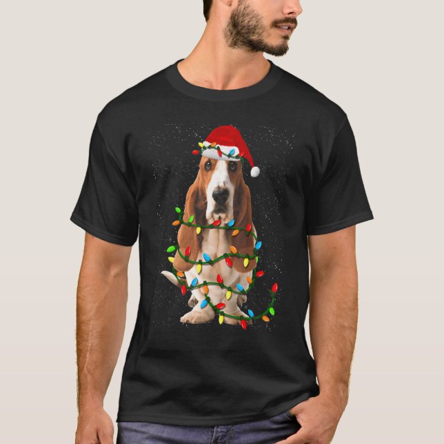 T-shirt Basset Hound Noël Drôle Basset Hound Chien (Devant)