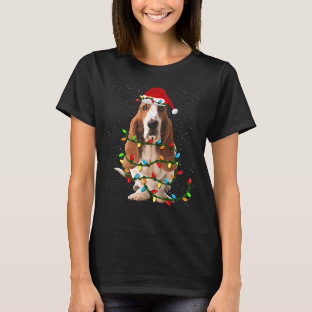T-shirt Basset Hound Noël Drôle Basset Hound Chien (Devant)