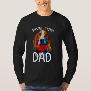 T-shirt Basset Hound Papa Design Pop Art Mens Basset Hound