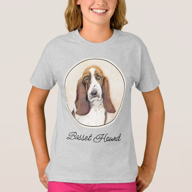 T-shirt Basset Hound Peinture - Joli Chien d'origine Art T (Devant)