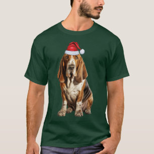 T-shirt Basset Hound Père Noël Chien mignonne et drôle Noë
