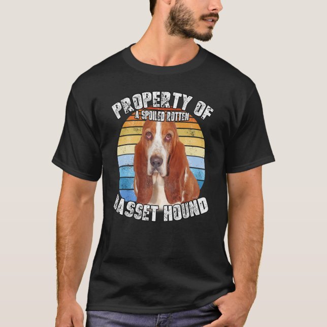 T-shirt Basset Hound Retro Property Of (Devant)
