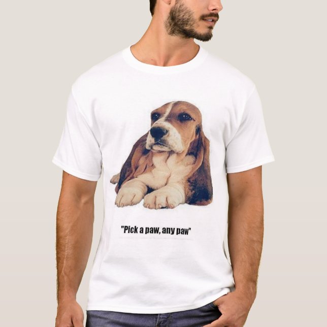 T-shirt Basset Hound, sélectionnent une patte (Devant)