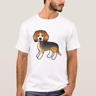 T-shirt Basset Hound Tricolore Mignon Chien de Dessin Anim