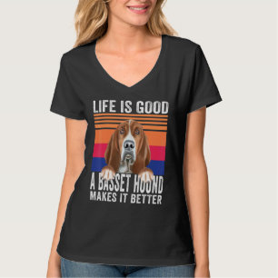 T-shirt Basset Hounds Rend Votre Vie Bonne Vintage