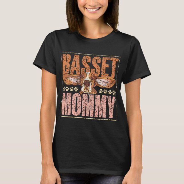 T-shirt Basset Mommy Puppy Basset Hounds Dog Owner Basset (Devant)
