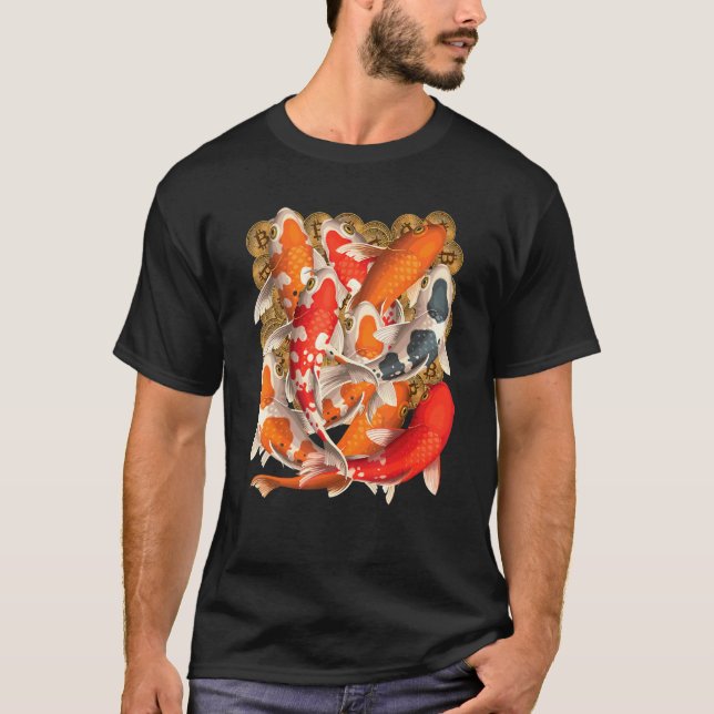 T-shirt Bassin de carpes koï Bitcoin (Devant)