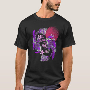 T-shirt Bassin de carpes koï japonaises Fleur de cerisier