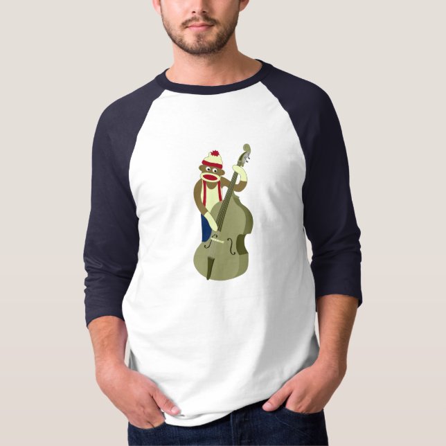 T-shirt Bassiste droit de singe de chaussette (Devant)