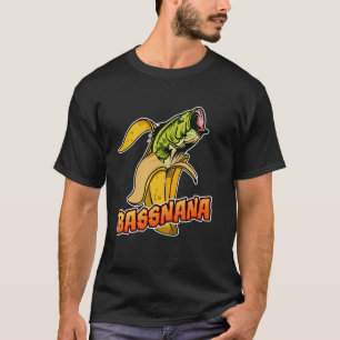 T-shirt Bassnana Funny Fish Bass et Banana Mashup Design