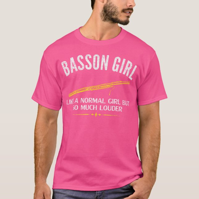 T-shirt Bassoon Girl Louder So Much Louder Funny Music Orc (Devant)