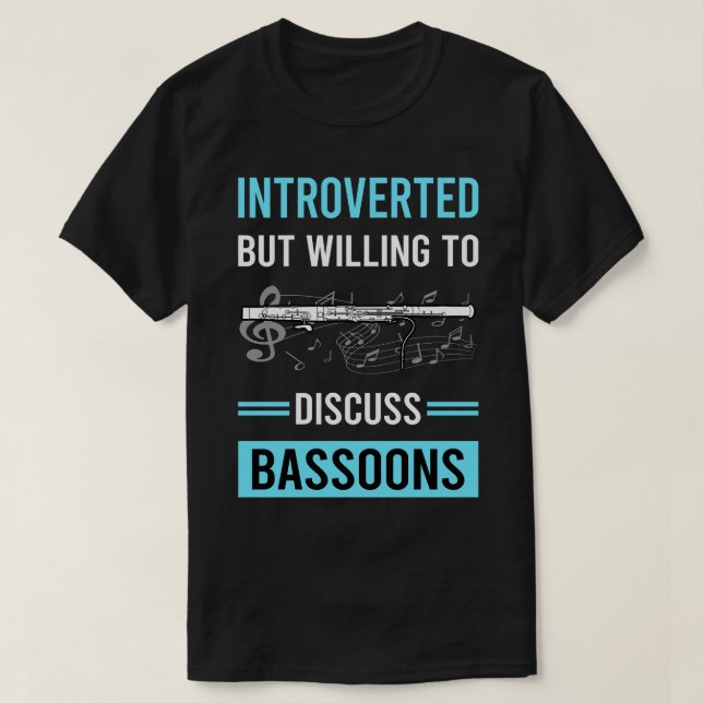 T-shirt Bassooniste Baston Introverti (Design devant)
