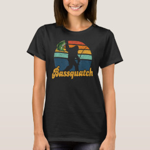 T-shirt Bassquatch Funny Bigfoot Pêche Extérieure Sas Rétr