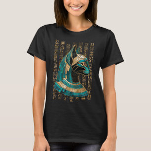 T-shirt Bastet, déesse chatte égyptienne - Art mosaïque