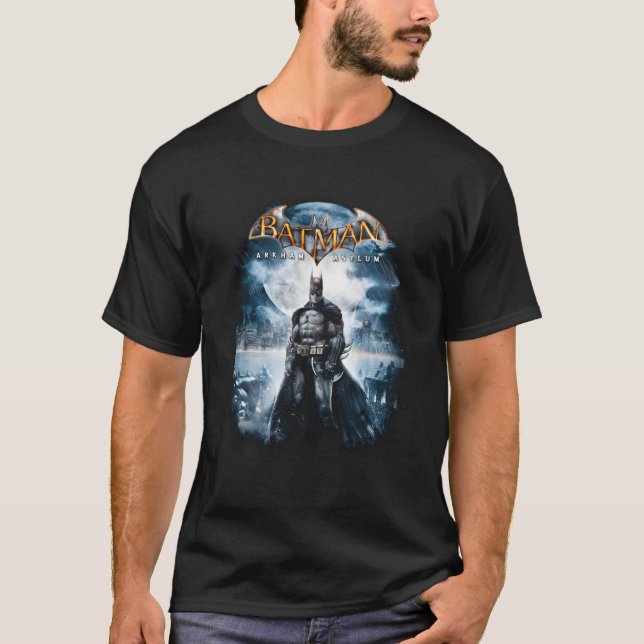 T-shirt Bat Arkham Asylum Game Cover (Devant)