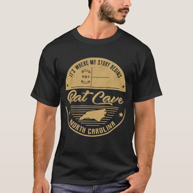 T-shirt Bat Cave Caroline du Nord C'est là que commence mo (Devant)
