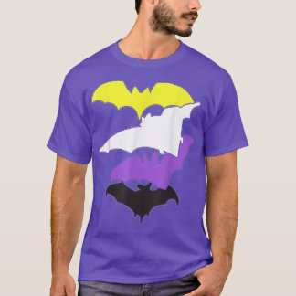 T-shirt Bat de Pride non binaire Amusant LGBTQ Fier Non bi