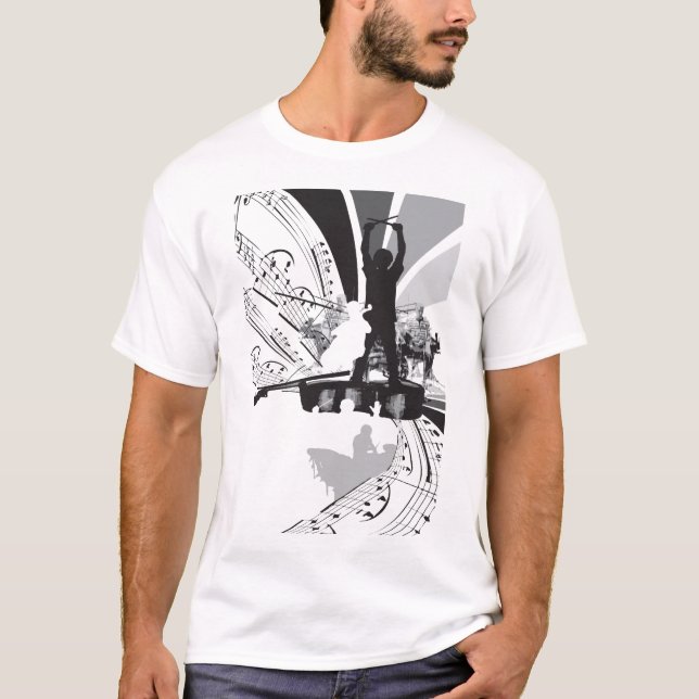 T-shirt bat du tambour de l'illustration de violoncelle (Devant)