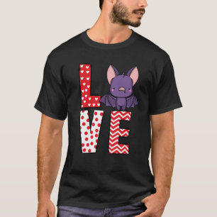 T-shirt Bat Valentines Day Amour Valentine Coeurs mignons