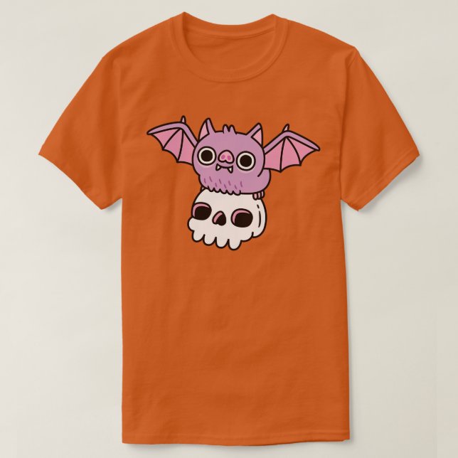 T-shirt Bat Vampire Flying Cute Avec Crâne (Design devant)