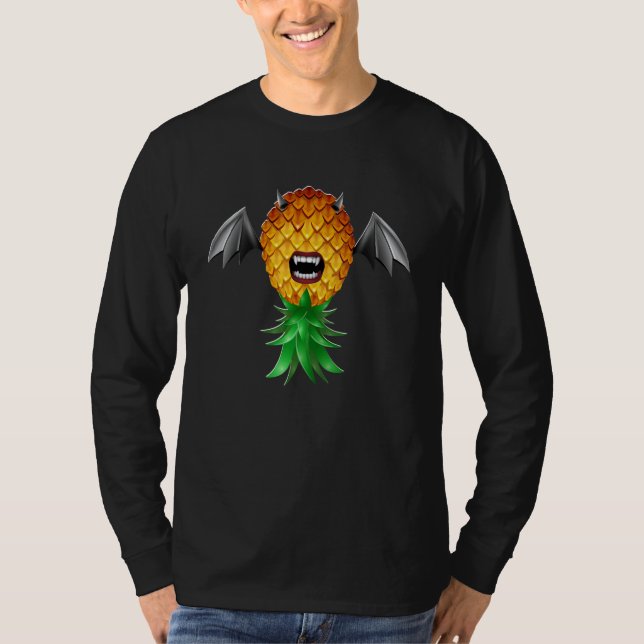 T-shirt Bat Wings Vampire Bite Swinger Upside Down Pineapp (Devant)